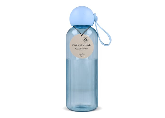 Bouteille personnalisée rPET 600ml Ture Sagaform Transparent Bleu clair